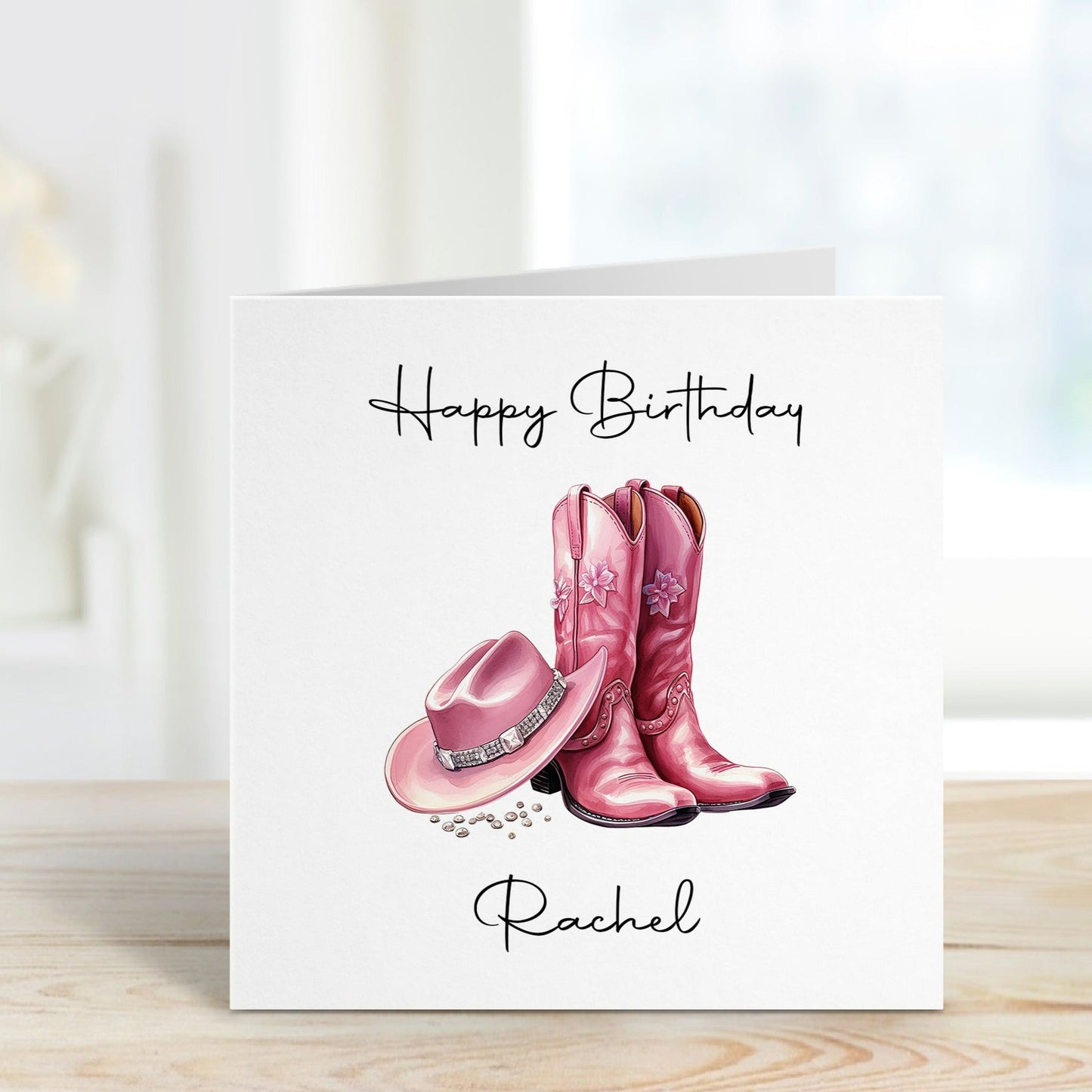 Pink cowgirl hat & boots Cushion