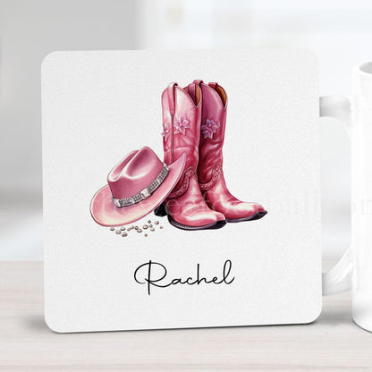 Pink cowgirl hat & boots Cushion