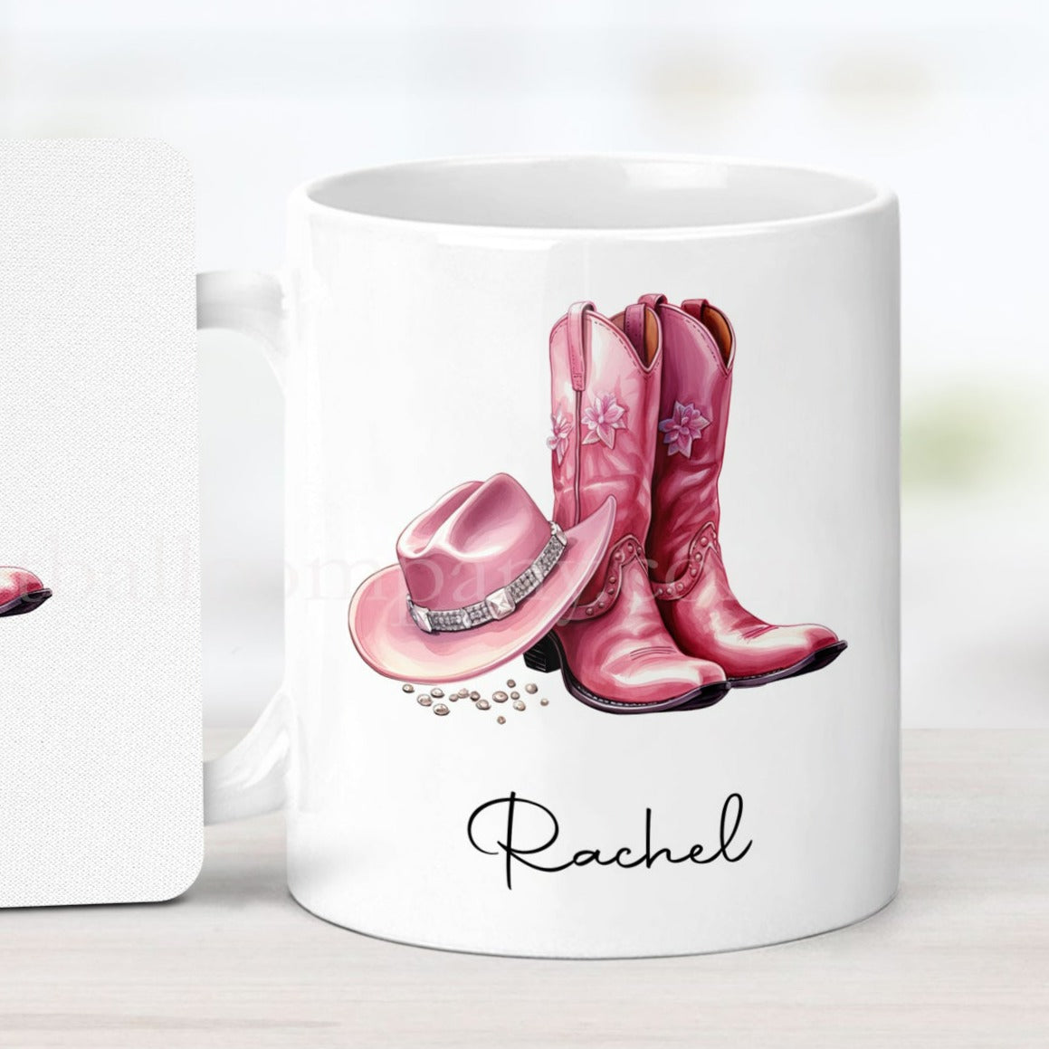 Pink cowgirl hat & boots Cushion